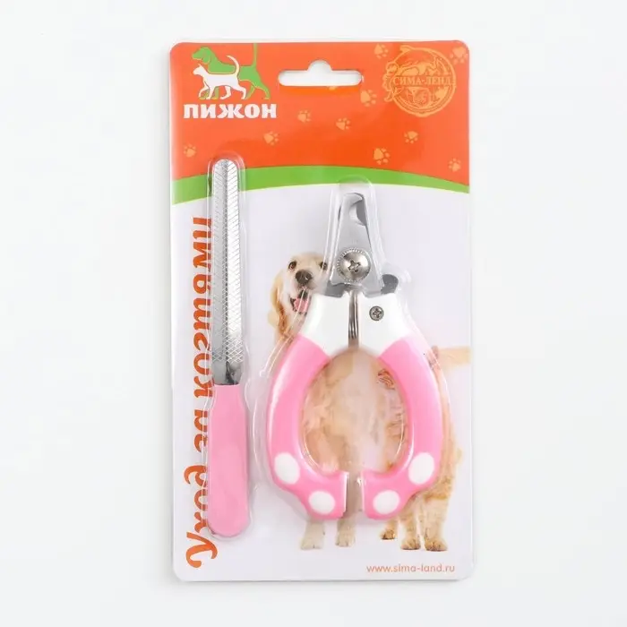 Набор для когтей Набор для когтей "Гармония": когтерез (отверстие 8 мм) и пилка для когтей, розовый