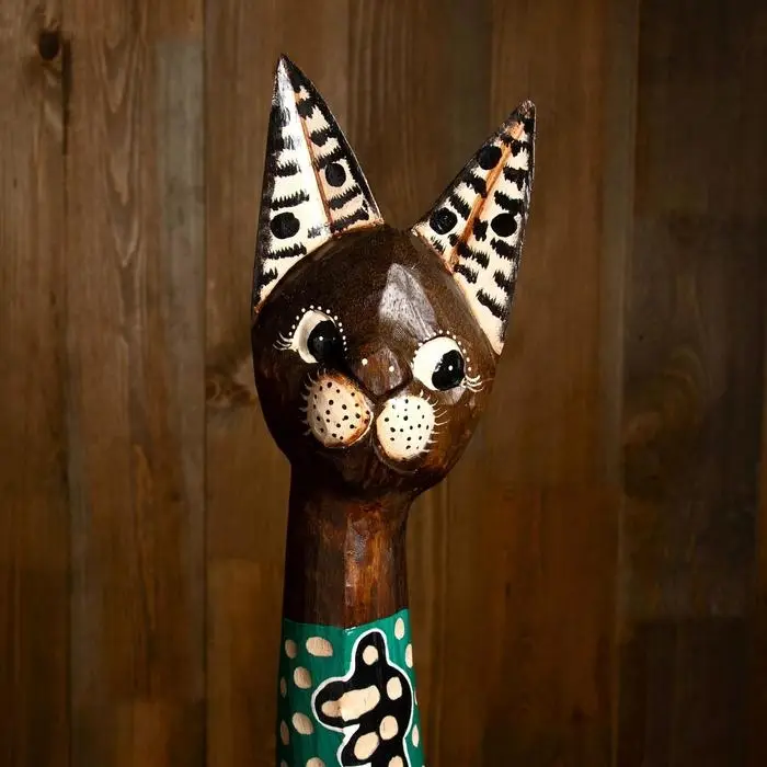 Сувенир дерево "Кошка с пятнистыми ушками" 8х23х100 см