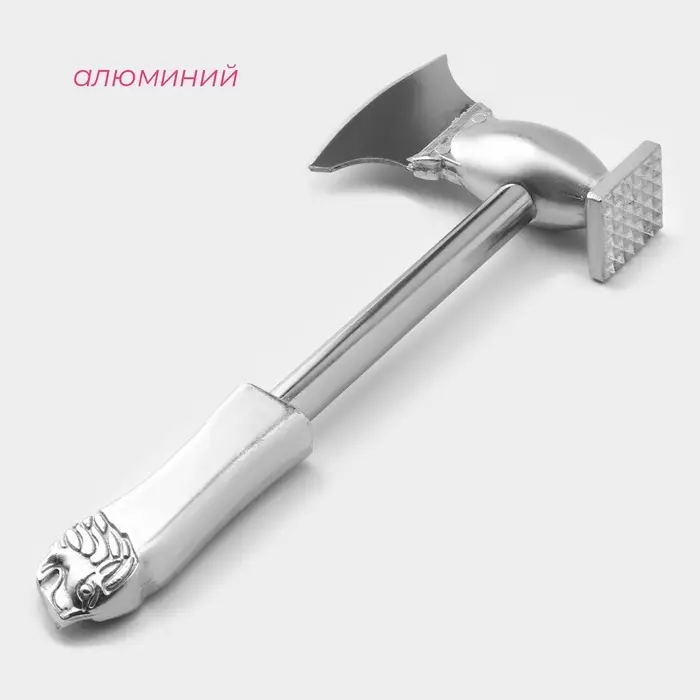 Молоток для мяса с топориком Доляна, 28 см, серебристый
