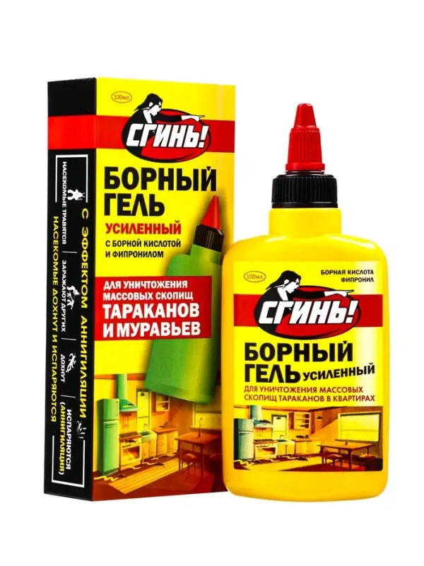 Средство от тараканов Дохлокс &laquo;Сгинь&raquo; №76, гель, борный, усиленный, флакон, 100 мл