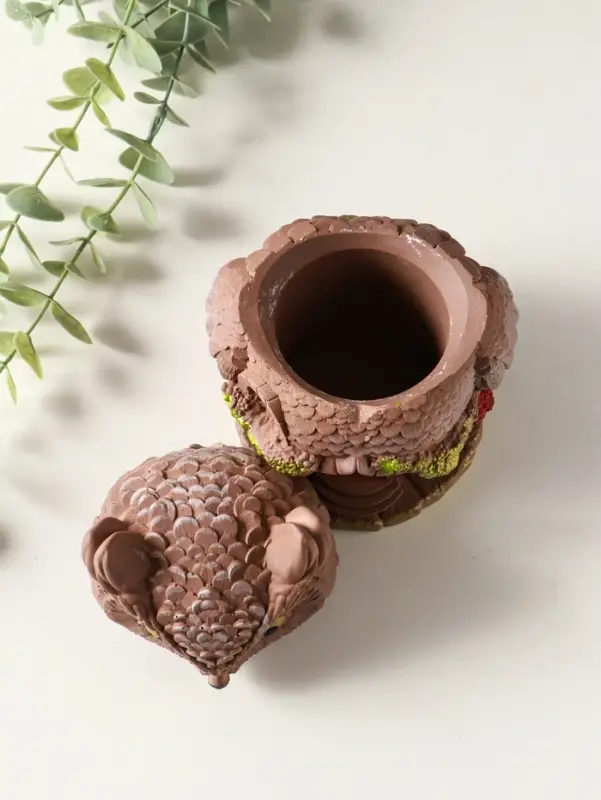 Шкатулка для украшений с крышкой «Сова Теремок», 15×10 см, гипс, коричневый с росписью Шкатулка для украшений с крышкой «Сова Теремок», 15×10 см, гипс, коричневый с росписью