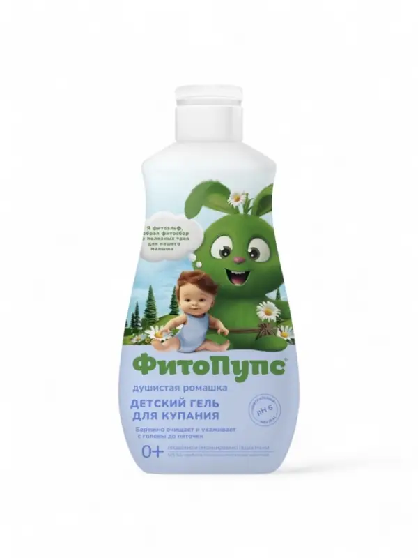 Гель для купания детский  Гель для купания детский "ФитоПупс" душистая ромашка, 290 мл
