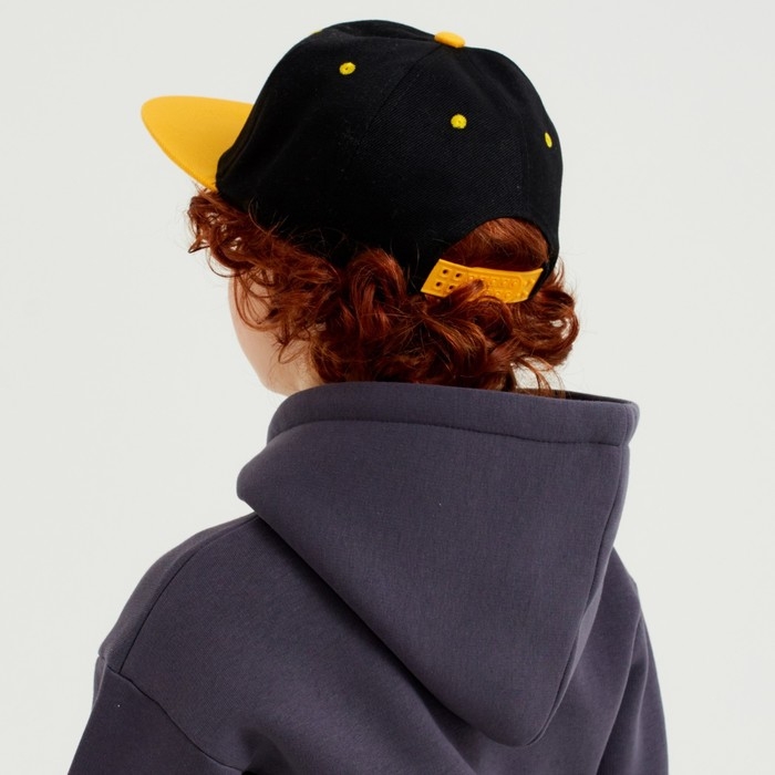 Бейсболка с прямым козырьком для мальчика MINAKU, размер 54, цвет чёрный/жёлтый Бейсболка с прямым козырьком для мальчика MINAKU, размер 54, цвет чёрный/жёлтый