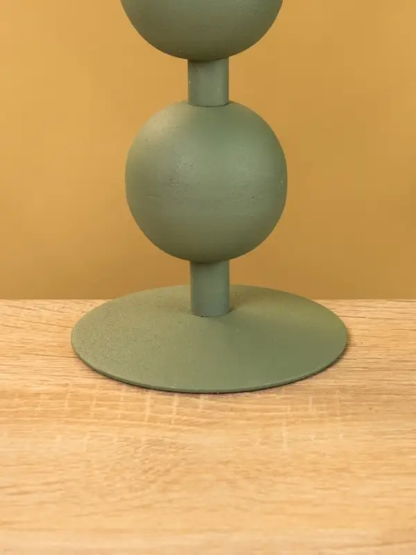 Подсвечник на 1 свечу текстурный  Подсвечник на 1 свечу текстурный "Болотный" с 2 сферами 8,5х8,5х18 см