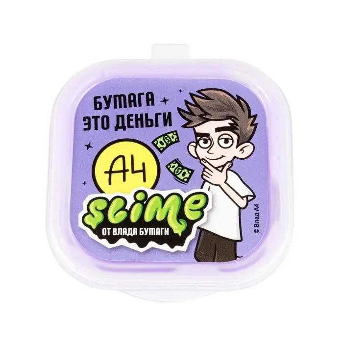 Слайм одноцветный в шоу-боксе &laquo;Влад А4&raquo;, 3 вида, 12 шт.