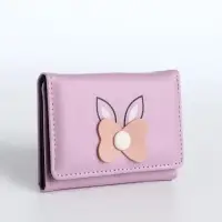 Кошелёк &laquo;Цветочек&raquo;, маленький, для девочки, на кнопке, сиреневый