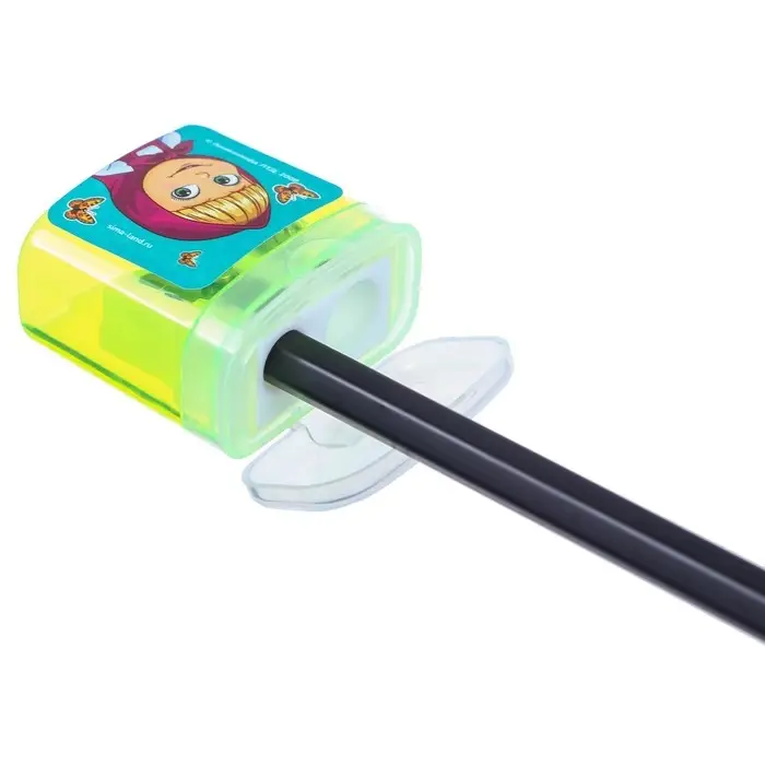 Точилка пластиковая с контейнером, двойная, МИКС, «Маша и медведь»