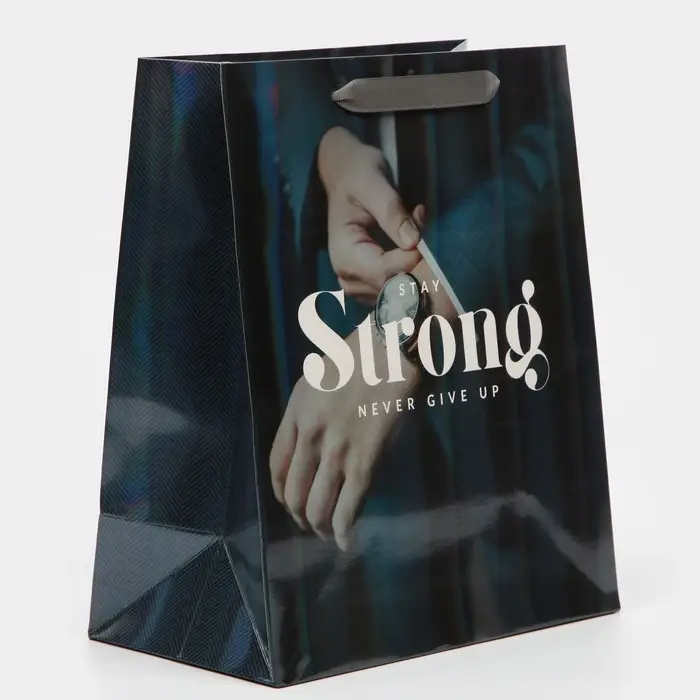 Пакет подарочный ламинированный, упаковка, «Никогда не сдавайся», радужная голография, ML 23 х 27 х 11.5 см Пакет подарочный ламинированный, упаковка, «Никогда не сдавайся», радужная голография, ML 23 х 27 х 11.5 см