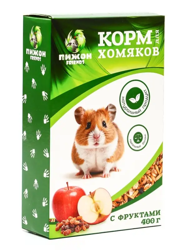 Корм &laquo;Пижон&raquo; для хомяков, с фруктами, 400 г
