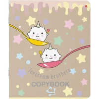 Тетрадь общая А5 ,48л, клетка,скрепка, МОРОЖЕНКИ, 5 шт в уп,7-48-780/5