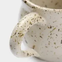 Чашка с блюдцем &laquo;Камень 1&raquo;, 13&times;13&times;9 см, керамика, бежевая в крошку