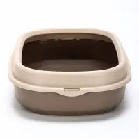 Лоток для кошек &laquo;Фур-Мур&raquo;, 48&times;35.5 см, с бортом и совком, покрытие софт-тач, цвет капучино
