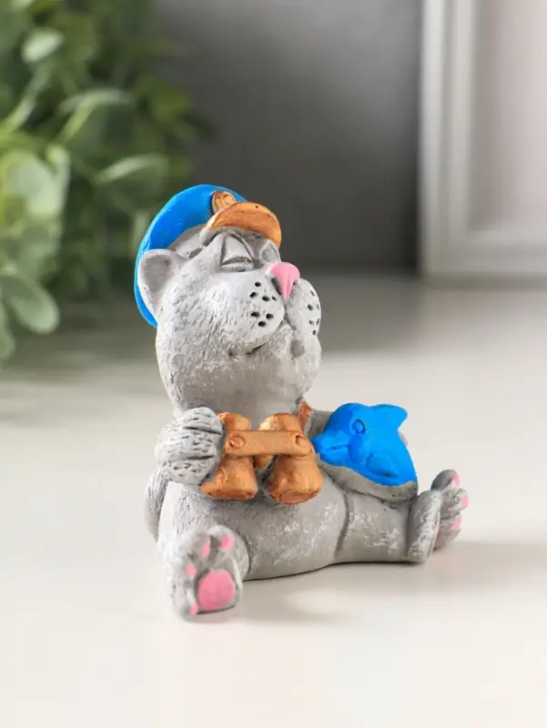 Фигурка полистоун &laquo;Кот капитан&raquo;, 6.3&times;8.7&times;7.5 см