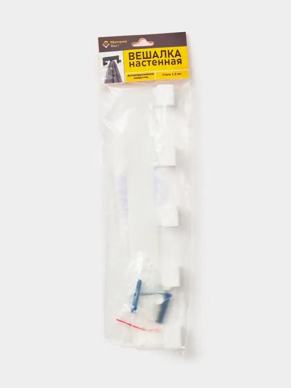 Вешалка настенная 5 крючков, цвет белый