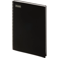 Бизнес-тетрадь А4 120л Attache гребень клетка пластик черн с тиснением