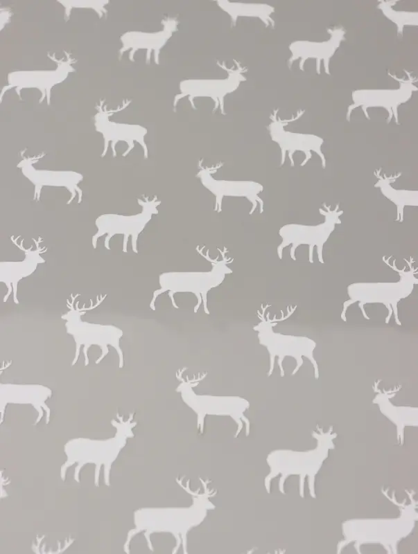 Пленка новогодняя глянцевая &laquo;Северные олени&raquo;, прозрачная, белый, 0.7&times;7.5 м, 40 мкм, 200 г