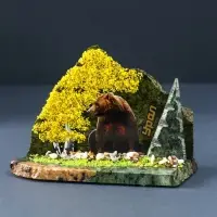 Фигурка - скол &laquo;Мишка&raquo;, змеевик, каменная крошка, большой, МИКС