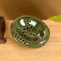 Мыльница &laquo;Цветочный узор&raquo;, 13&times;5.5&times;10.5 см, керамика, зелёная