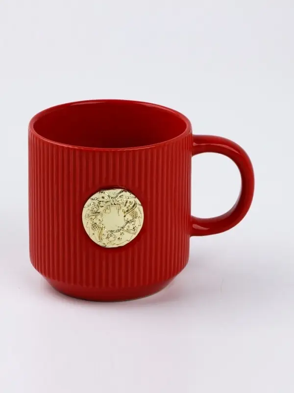 Кружка новогодняя керамическая &laquo;Новогодний венок&raquo;, 350 мл