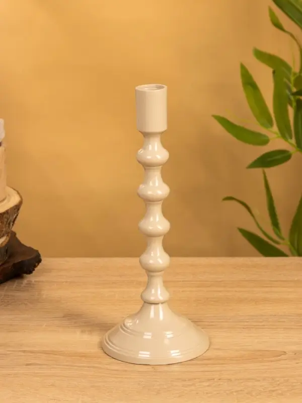 Подсвечник "Кремовый" 10х10х24 см, алюминий