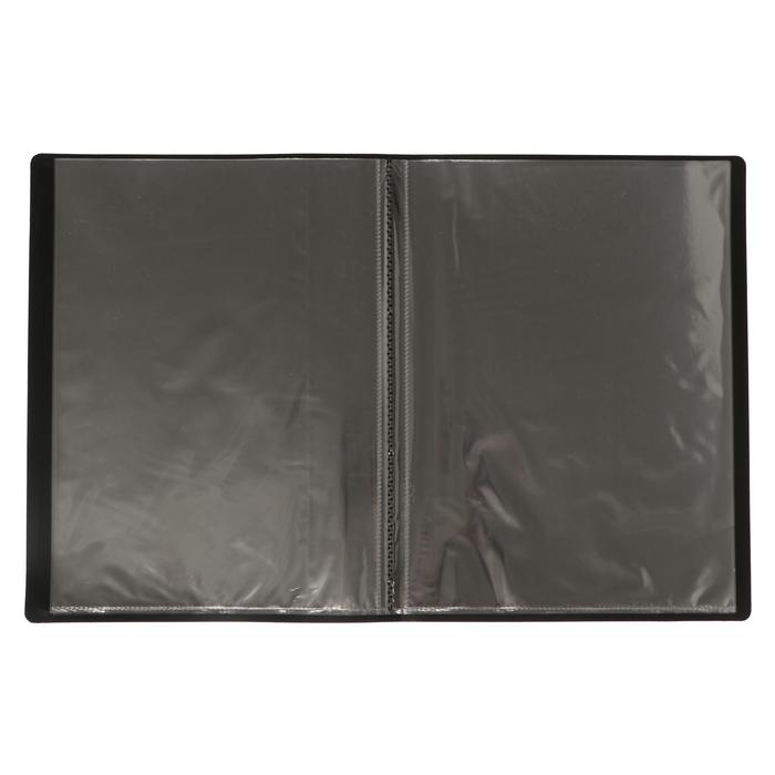 Папка с 10 вкладышами А4, 500 мкм, Calligrata, карман на корешок, чёрная Папка с 10 вкладышами А4, 500 мкм, Calligrata, карман на корешок, чёрная