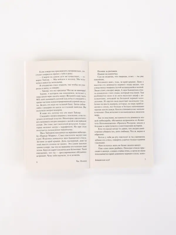 Книга &laquo;Бойцовский клуб&raquo;, Чак Паланик