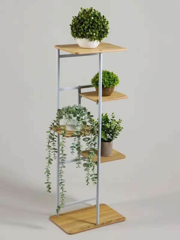Подставка для цветов Greengo, 5 полок, 36&times;23&times;94 см, напольная, каркас металл, полки МДФ, белая