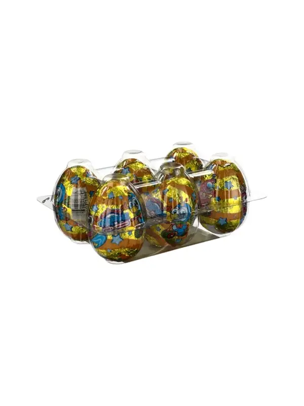 Набор в пластиковой коробочке из 6 яиц в ассортименте с сюрпризом 120г