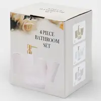 Набор для ванной Love, 4 предмета, дозатор для мыла, 2 стакана, мыльница, 200 мл, керамика, белый