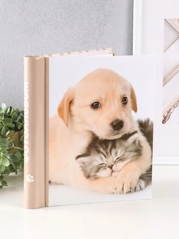 Фотоальбом 30 магнитных листов 23X28см, "Щенок",  пер-т внутр.спираль