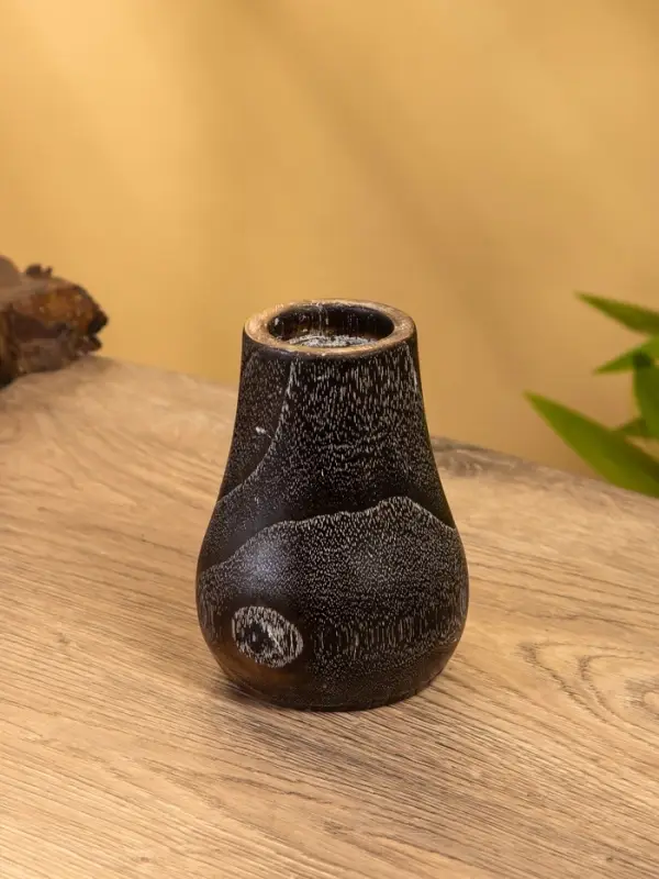 Подсвечник, d=4 см, 9&times;9&times;12 см, дерево джати, тёмно-коричневый