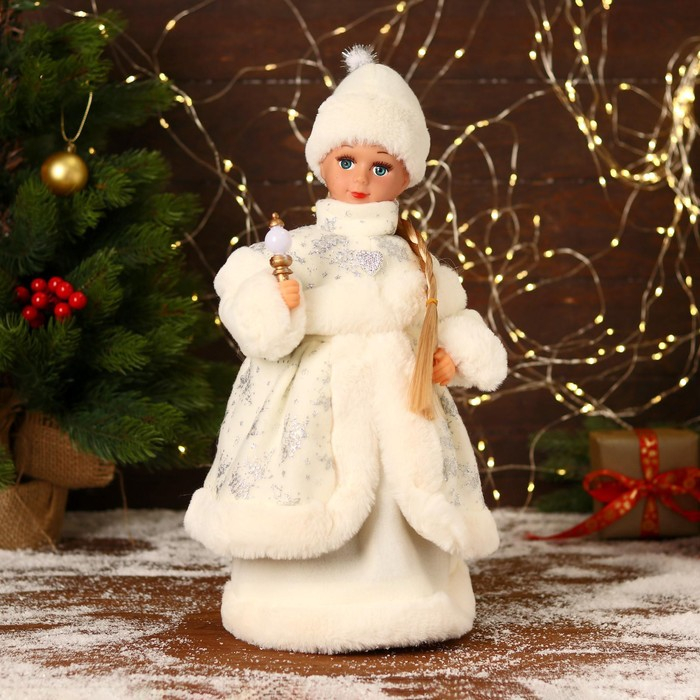 Снегурочка  Снегурочка "В белой шубке и шапочке" двигается, 40 см