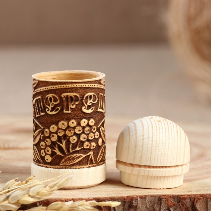 Солонка  Солонка "Рябинка" (перец), 4х9 см, береста