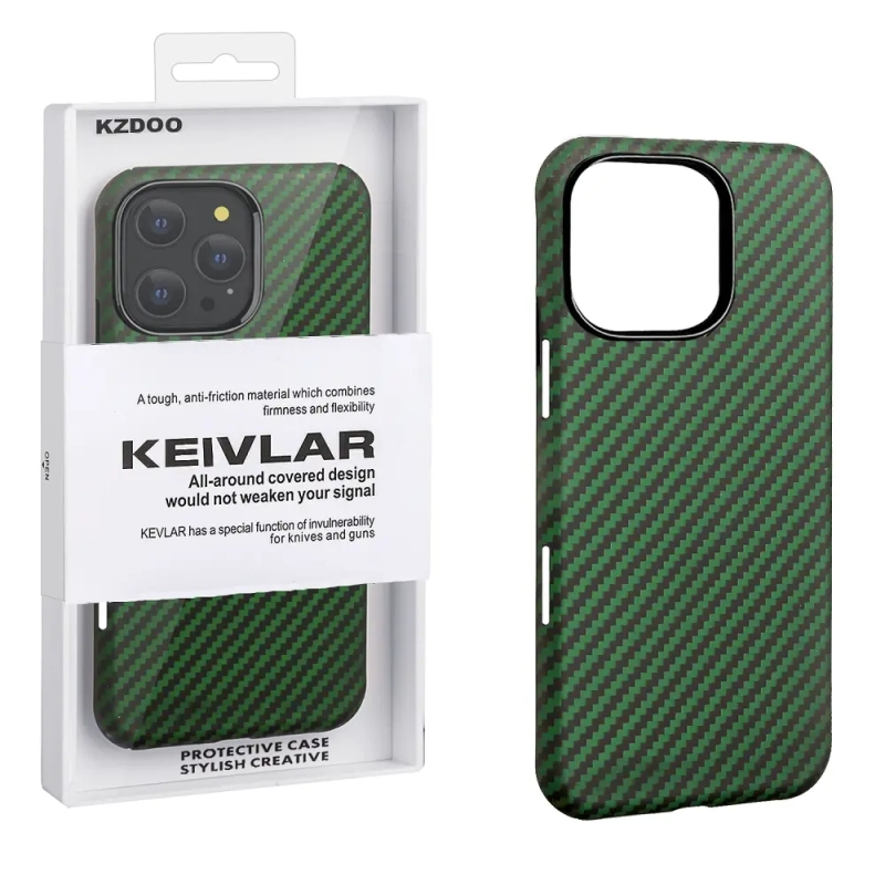 Чехол iPh 16 Pro Kevlar Green K-DOO