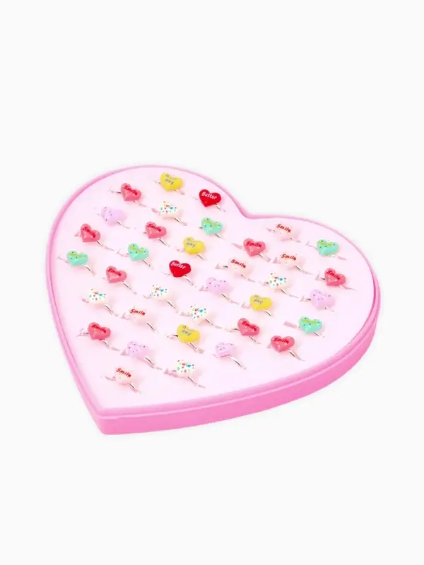 Кольцо &laquo;Выбражулька&raquo; тренд, сердце с надписями, б-р, МИКС