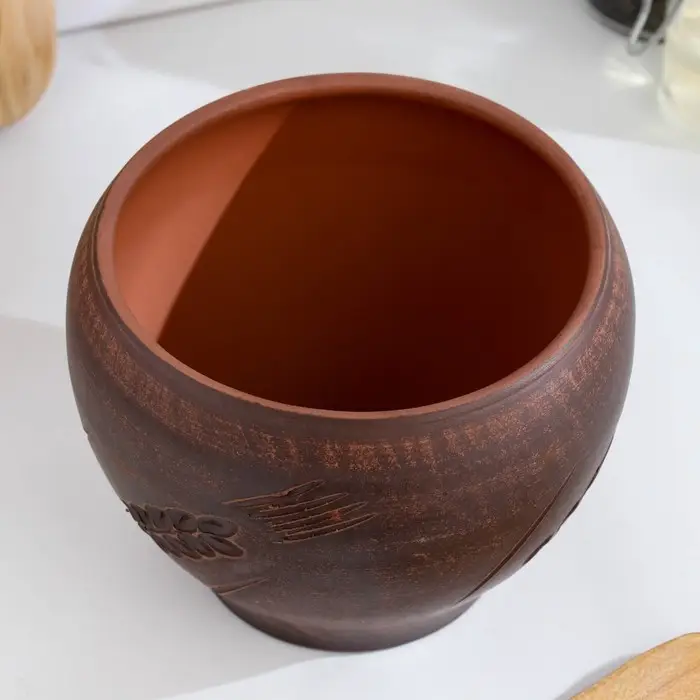 Горшок для жаркого &laquo;Колос&raquo;, 550 мл., 10&times;12 см, красная глина