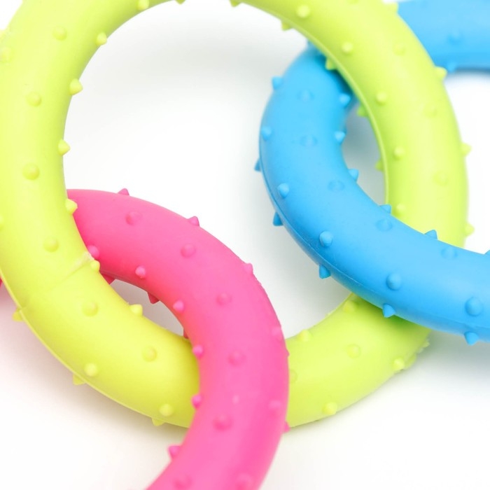 Игрушка жевательная Игрушка жевательная "Всегда вместе!", TPR, 18,5 см, сине/розово/жёлтая