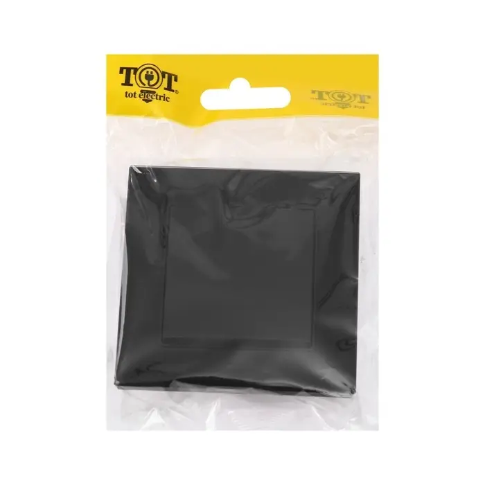 Выключатель проходной TOT Glossy Glass, 10 А, 1 клавиша, скрытый монтаж, стеклянная рамка, чёрный