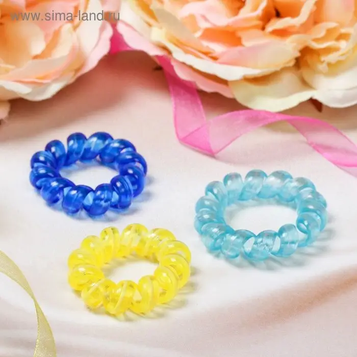 Резинка для волос  Резинка для волос "Пружинка" полоса, микс