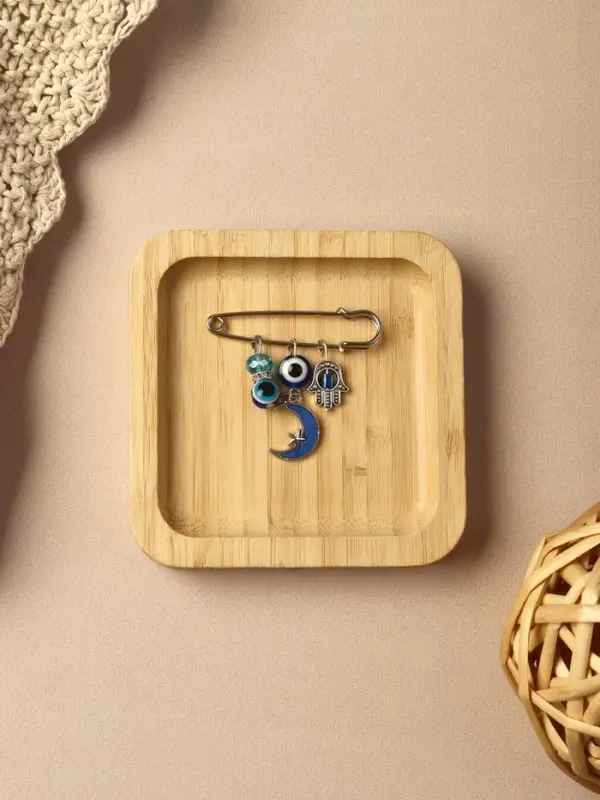 Булавка-оберег &laquo;Для внутренней гармонии&raquo;, 5 см, синяя в серебре