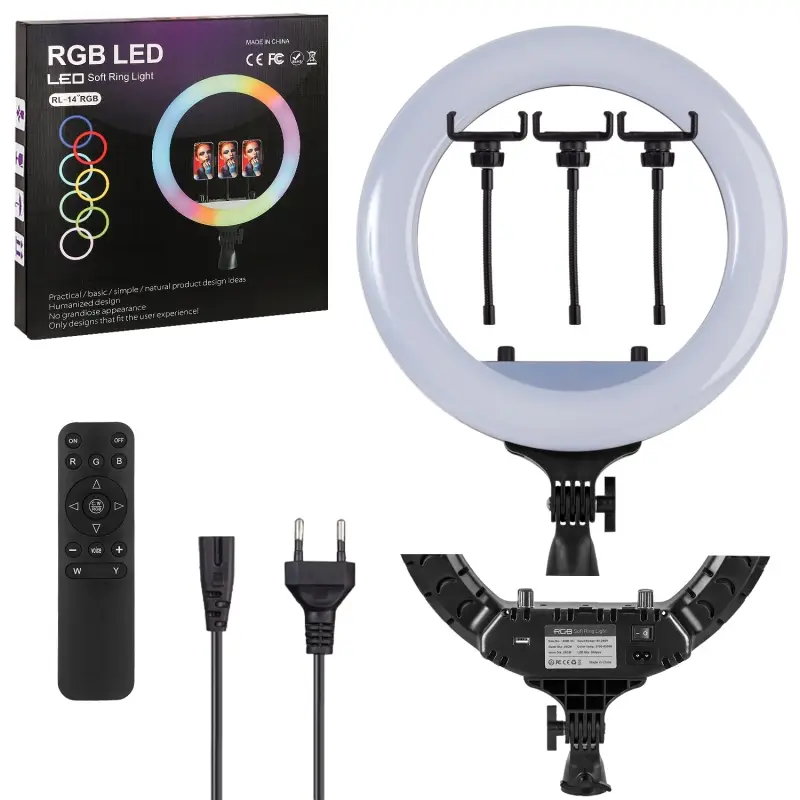 Селфи кольцо RGB 36cm 14" RL-14RGB (без сумки)