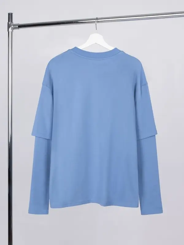 Футболка оверсайз с двойным рукавом Kosmos, синяя, размер XS/S Футболка оверсайз с двойным рукавом Kosmos, синяя, размер XS/S