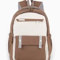 Рюкзак 31*14*44 см, 2 отд. 3 н/карм+пенал, Комби корич/бел