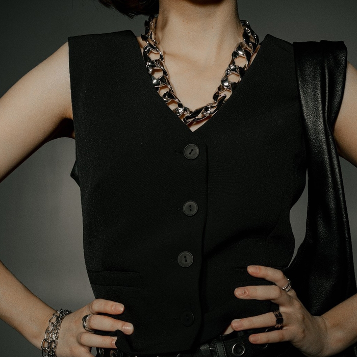 Колье «Цепь гранж» квадратное плетение, цвет глянцевое серебро, 50 см Колье «Цепь гранж» квадратное плетение, цвет глянцевое серебро, 50 см