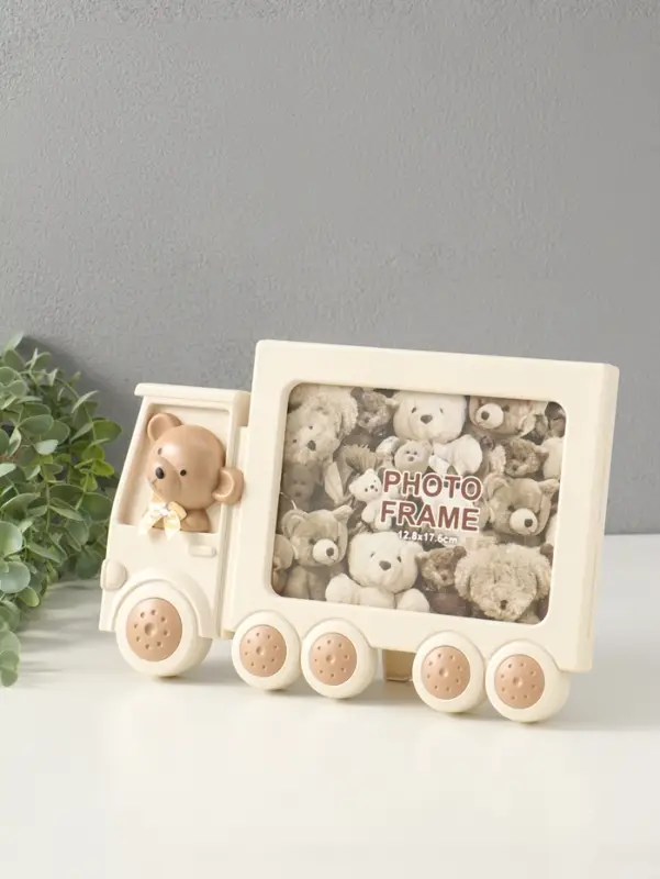 Фоторамка пластик 13х18 см "Мишутка в грузовичке" бело-бежевый 3х29,5х19,3 см