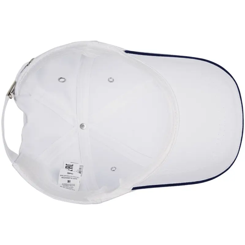 Бейсболка Canopy, белая с темно-синим кантом Бейсболка Canopy, белая с темно-синим кантом