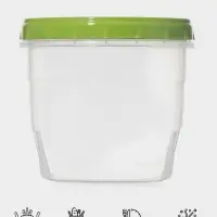 Банка для хранения продуктов, 1 л, пластик, прозрачная, крышка МИКС