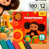 Пластилин &laquo;Мульти-Пульти. Чебурашка&raquo;, 12 цветов, 180 г, со стеком, картонная упаковка