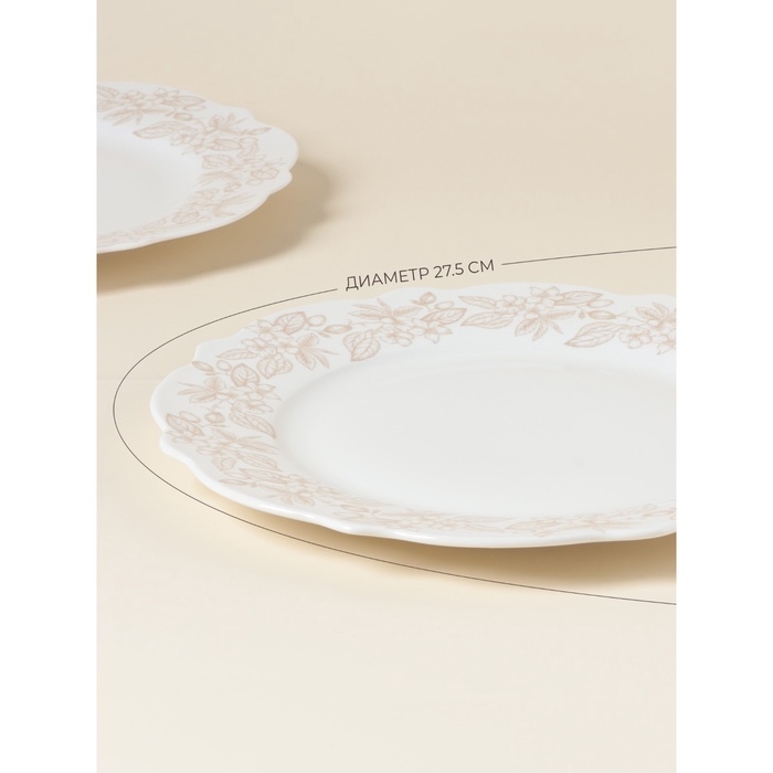 Тарелки SL Home «Аманде», d=27,5 см, набор 2 шт, фарфор, белые Тарелки SL Home «Аманде», d=27,5 см, набор 2 шт, фарфор, белые