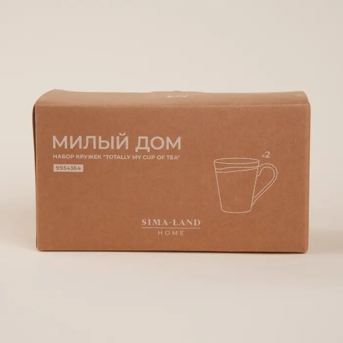 Набор кружек SL Home &laquo;Милый дом&raquo;, 350 мл, фарфор, 2 шт., белый
